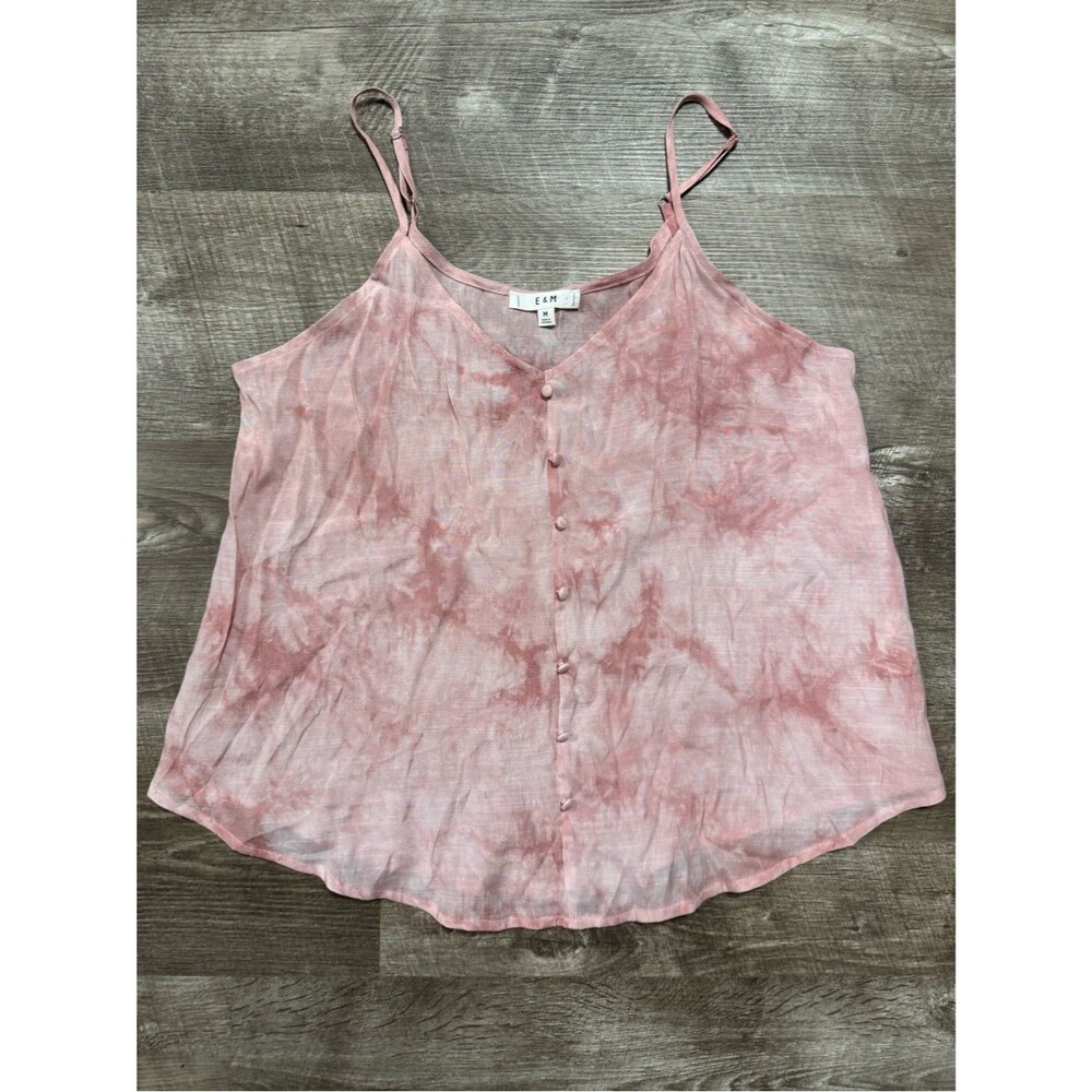 E&M Pink Tie-Dye Tank Top Size Medium